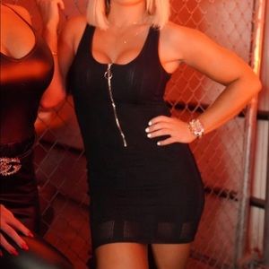 Black Mesh Bodycon Dress